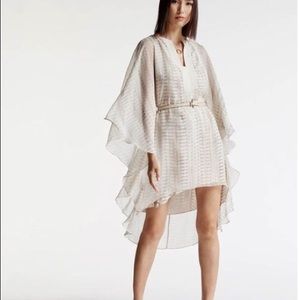 Halston Heritage Printed Kaftan with Toggle Belt